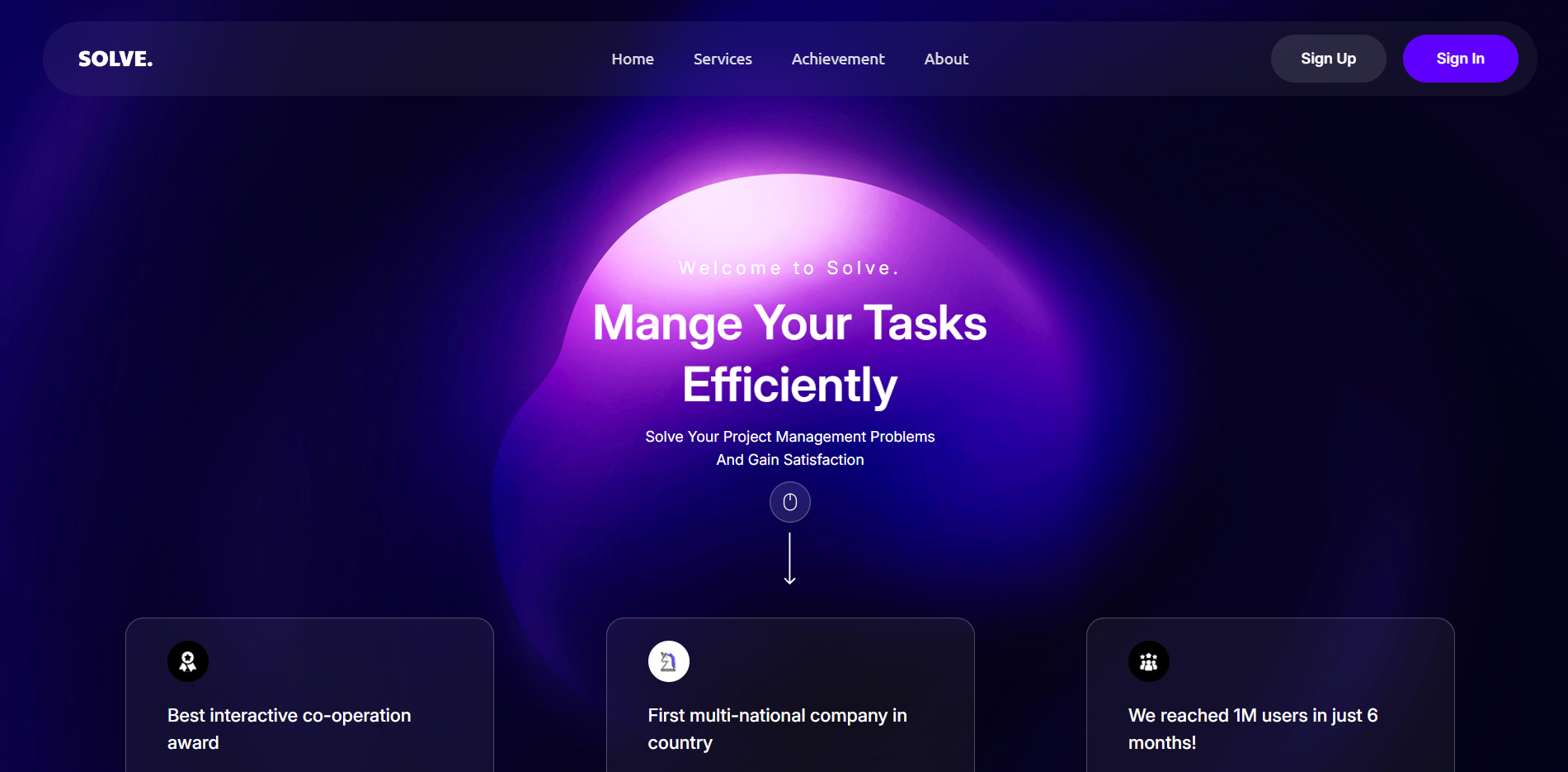 Saas landing page project demo